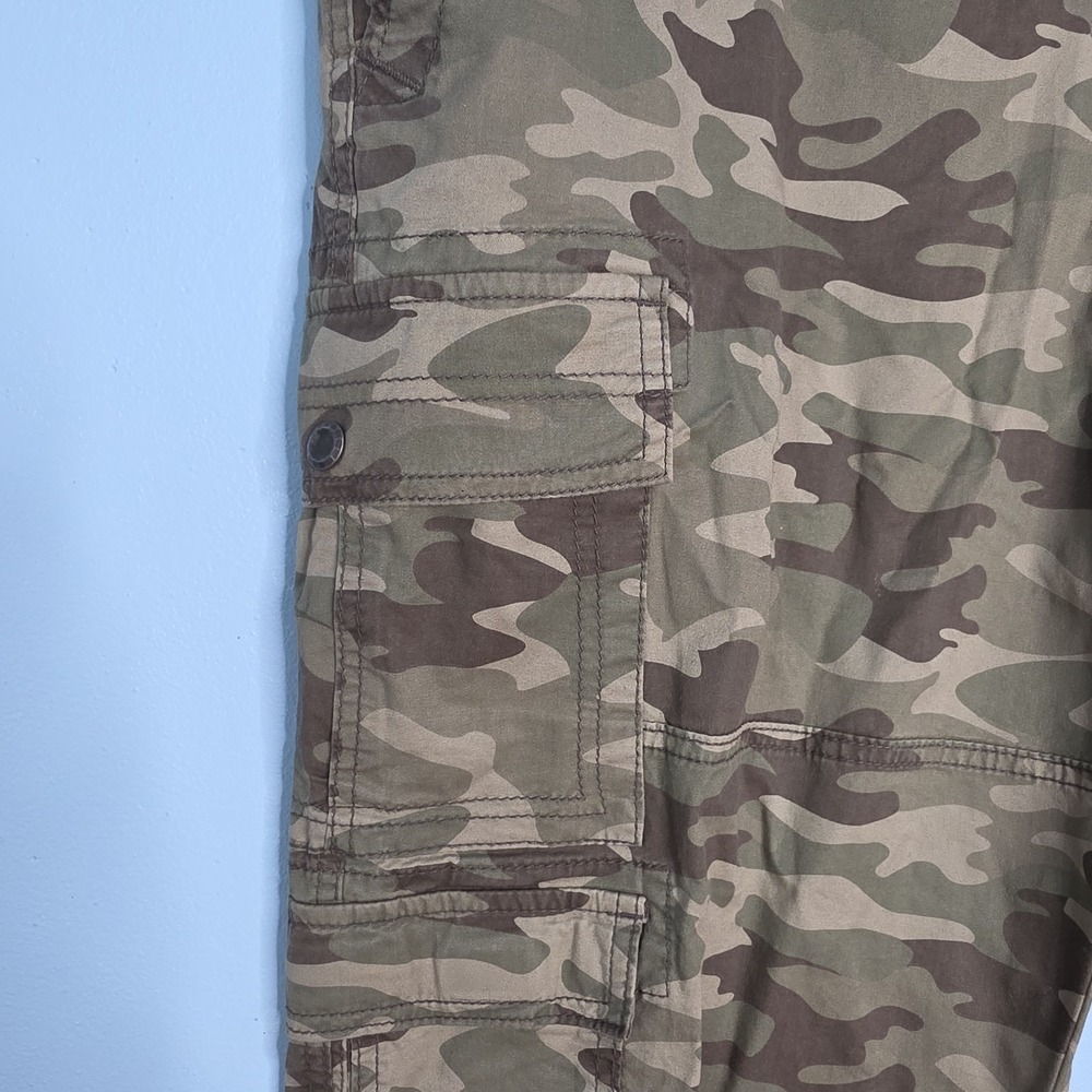 George Mens Camo Cargo Shorts Size 40 Elastic Waist Cotton Stretch 14" Inseam - Picture 4 of 16